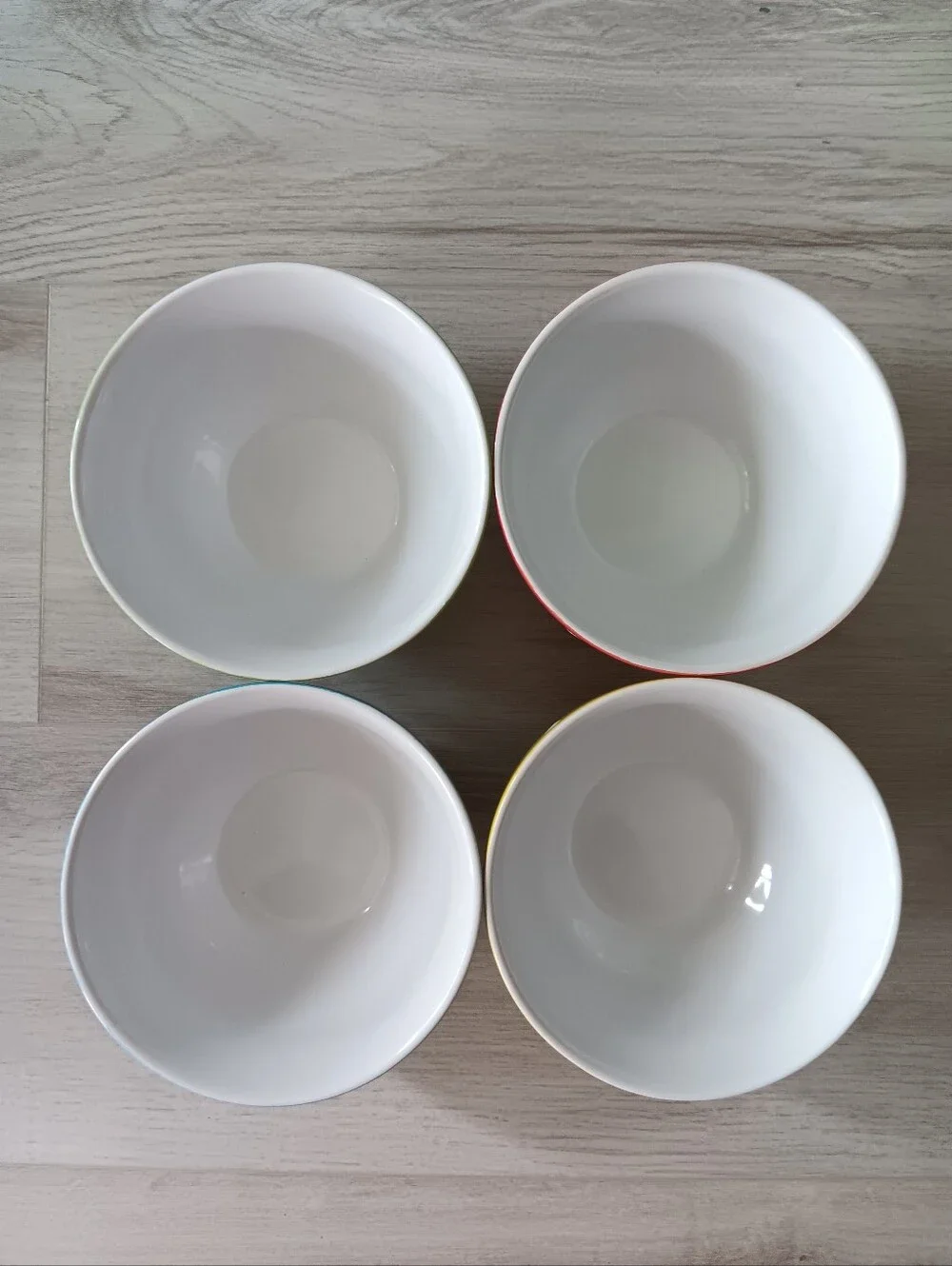Bruntmor Ceramic Bowls Set Of 4 Polka Dots 20 Oz Red Blue Green Yellow White
